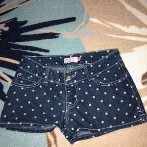So Polka Dot Jean Shorts